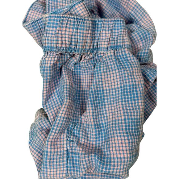 Patagonia Womens M Garden Island Shorts 3.5" Hemp Blend Pink/Blue Check Pockets - Picture 6 of 9